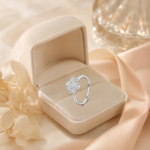 Clover Flower Moissanite Ring in 925 Sterling Silver - Image 5