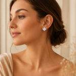 Clover Flower Moissanite Stud Earrings in 925 Sterling Silver - Image 2