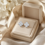 Clover Flower Moissanite Stud Earrings in 925 Sterling Silver - Image 6