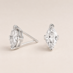 Marquise Moissanite Stud Earrings in 925 Sterling Silver - Image 3
