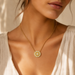 Sunburst Moissanite Pendant Necklace in 925 Sterling Silver - Image 2