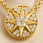 Sunburst Moissanite Pendant Necklace in 925 Sterling Silver - Image 3