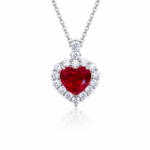 Red Gemstone Heart Pendant Necklace