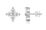 Rose Gold Plated Sparkling Dainty Moissanite Earrings – E15995-R-BC