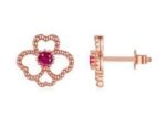 Rose Gold Plated Sparkling Dainty Moissanite Earrings – E15995-R-BC - Image 4