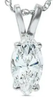 Minimal Marquise 0.8CT Moissanite Necklace – JN004