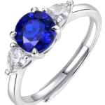 White Gold Plated Deep Blue Moissanite Ring – KSR10782-SP