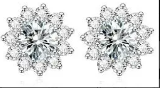 Sunflower Halo 0.5CT+0.5CT Moissanite Earrings – ME008