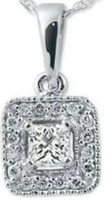 Luxury Princess Cut 2CT Moissanite Necklace – MN082