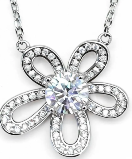 Floral 1CT Moissanite Necklace – MN096