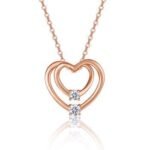 Rose Gold Plated Sparkling Pendant Necklace – P15646-R