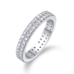 White Gold Plated Sparkling Ring – R13656-7