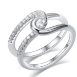 White Gold Plated Sparkling Ring – R13687