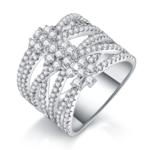 White Gold Plated Sparkling Ring – R13694