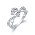 White Gold Plated Sparkling Ring - R13741