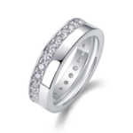White Gold Plated Sparkling Ring – R14082-7