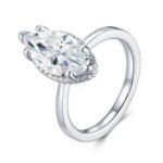 White Gold Plated Sparkling Ring - R16046