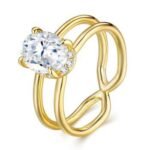 18K Gold Plated Sparkling Ring – R16047-Y