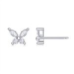 White Gold Plated Dainty Stud Earrings