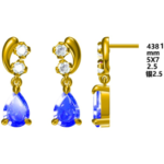 White Gold Plated Topaz Color Moissanite Earrings – SE15913-W-TP