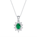 Emerald Bloom Moissanite Necklace – SP10735-EM