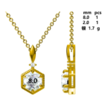 18K Gold Plated Ruby Color Moissanite Necklace – SP15911-Y-RP