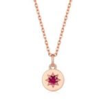 Rose Gold Plated Sapphire Color Moissanite Necklace – SP15994-R-RC