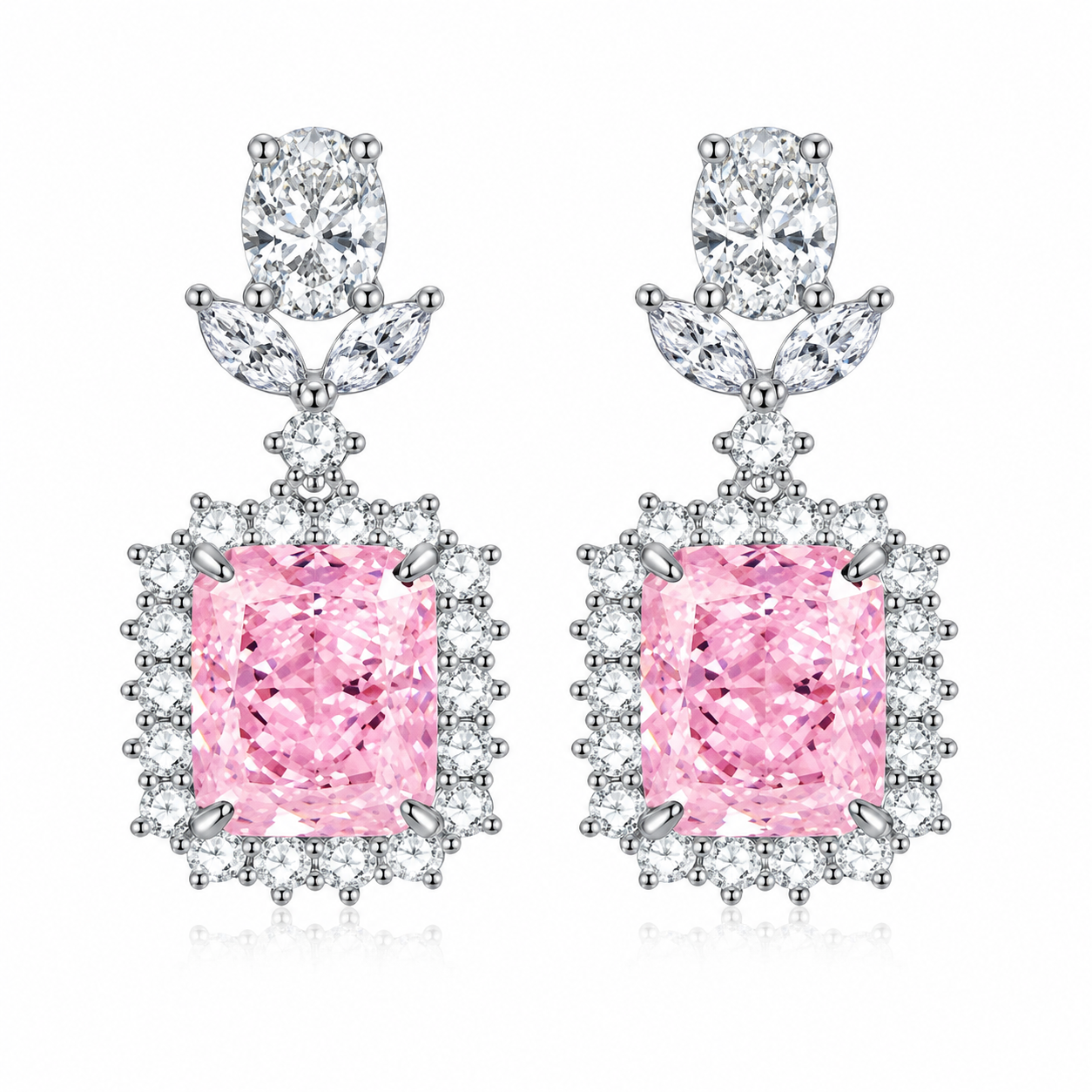 1 (10) Rose Pink Drop Earrings - CE011 – Image 1