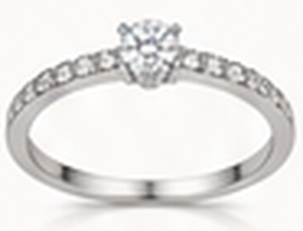 White gold moissanite ring for her