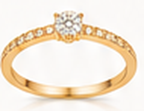 Yellow gold moissanite ring for her