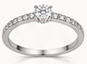 Platinum style moissanite ring for her