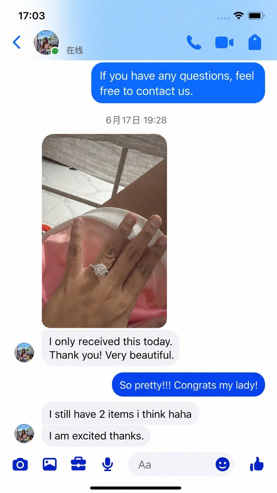 Real customer jewelry case from Sunshine Jewelry Facebook page 16