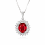 Golden Teardrop Pear-Cut Halo Pendant Necklace - CP069