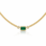 Azure Heart Key Pavé Pendant Necklace - CP071