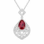 Golden Majesty Marquise Triple-Halo Pendant Necklace - CP073