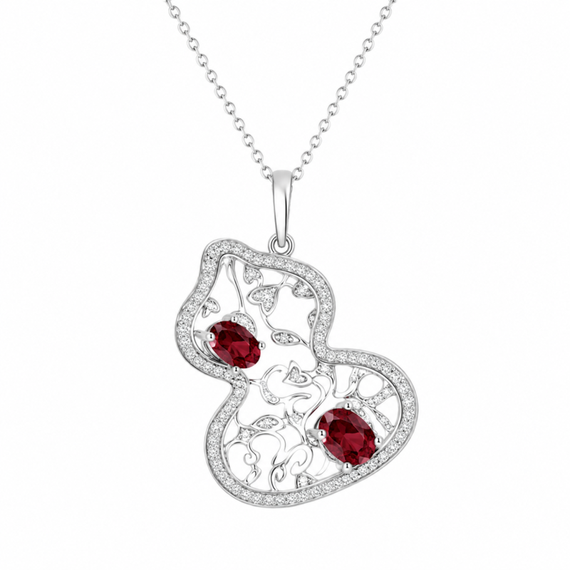 Blush Radiance Princess-Cut Solitaire Pendant Necklace - CP079