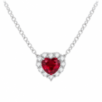 Rose Blush Radiant-Cut Halo Pendant Necklace - CP080