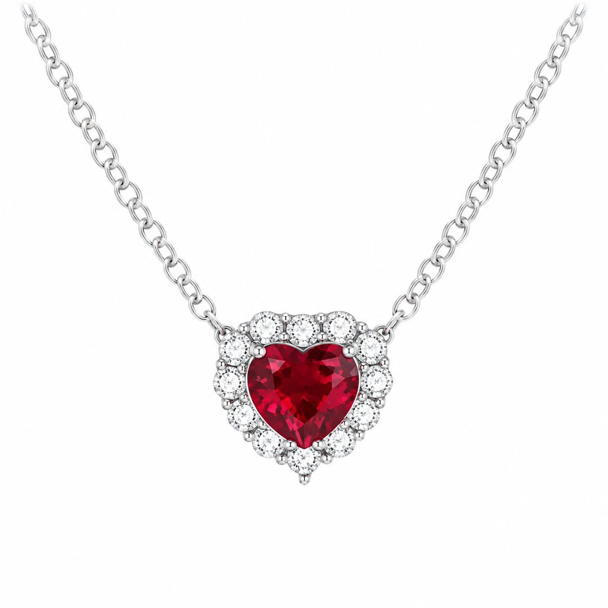 CP080 Rose Blush Radiant-Cut Halo Pendant Necklace - CP080 – Image 1