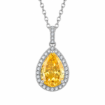 Royal Sapphire Teardrop Vintage Filigree Pendant Necklace - CP084