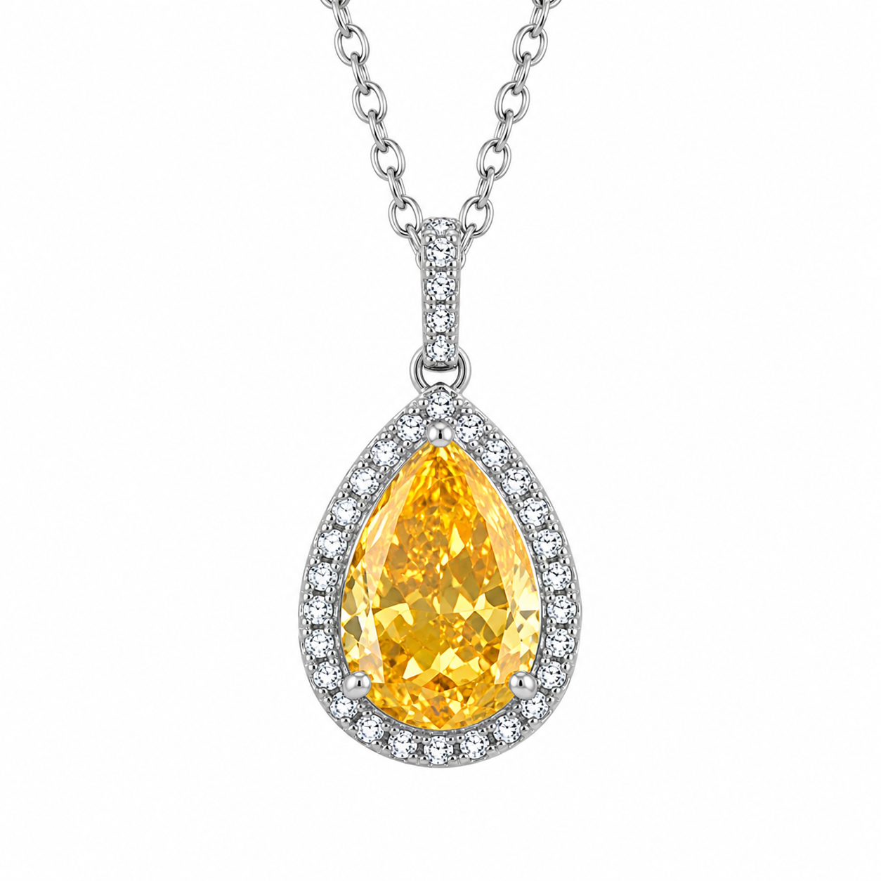 CP084 Royal Sapphire Teardrop Vintage Filigree Pendant Necklace - CP084 - Image 1