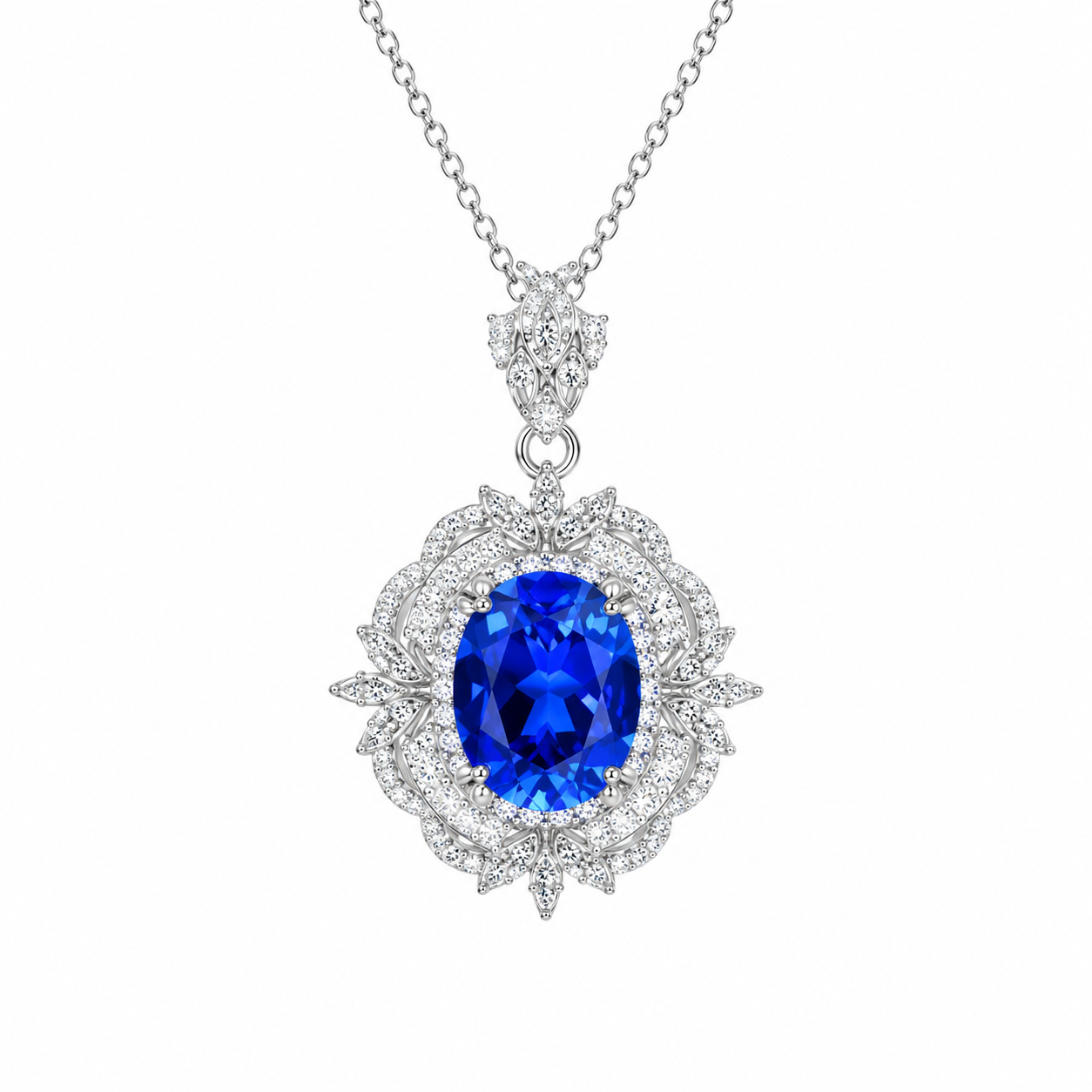 CP085 Emerald Luxe East-West Pendant Necklace - CP085 - Image 1