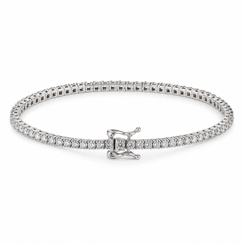 5mm Round Moissanite Tennis Bracelet, 6.5-Inch
