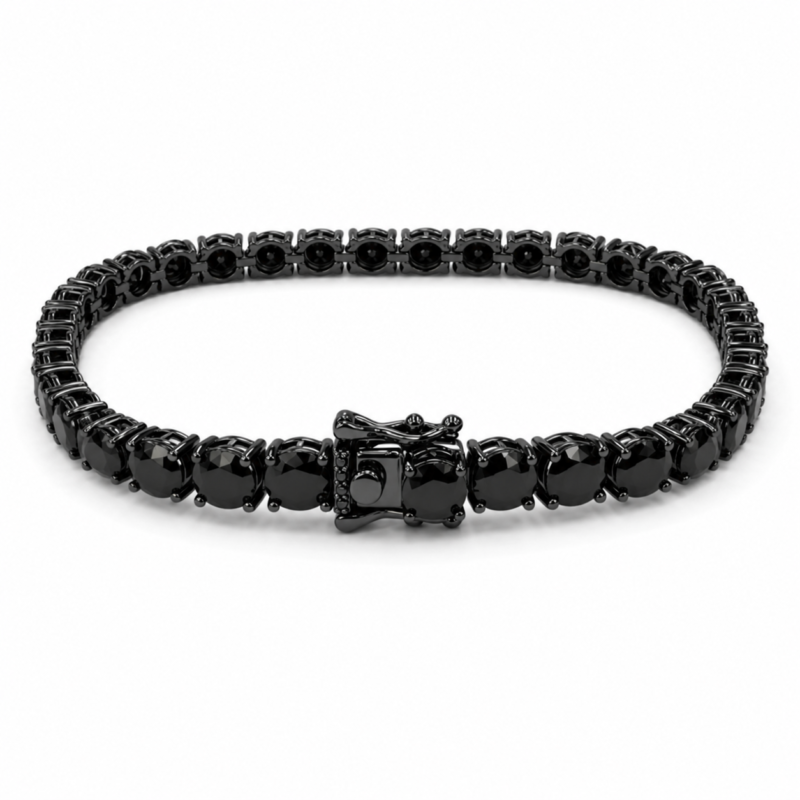 3mm Black Moissanite Tennis Bracelet, 6.5-Inch