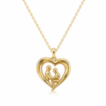 Embrace Heart Moissanite Pendant Necklace