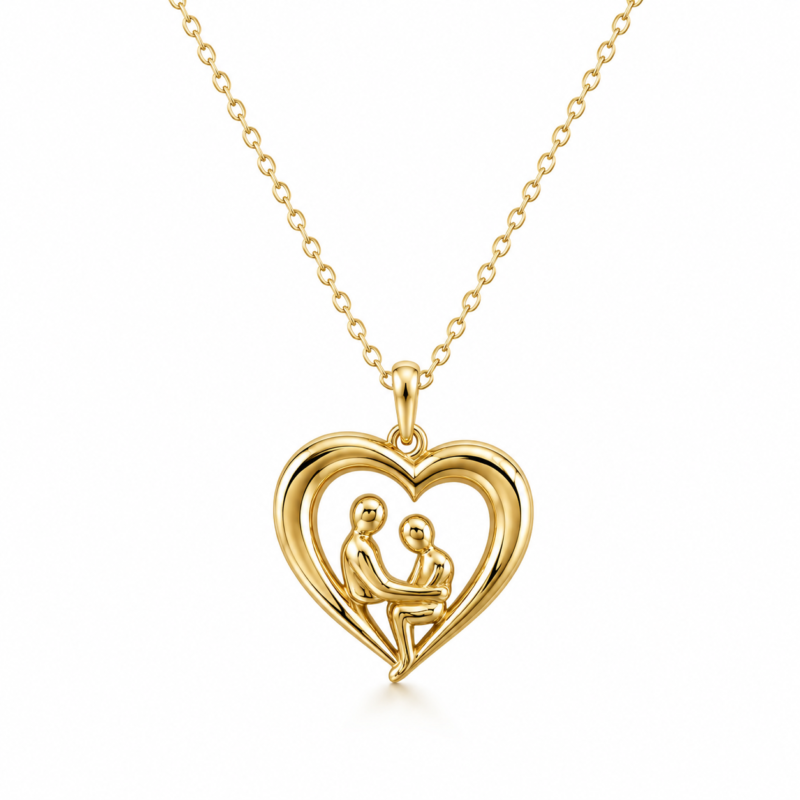 Embrace Heart Moissanite Pendant Necklace