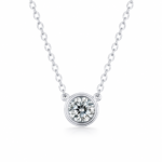 Bezel-Set Solitaire Moissanite Pendant Necklace