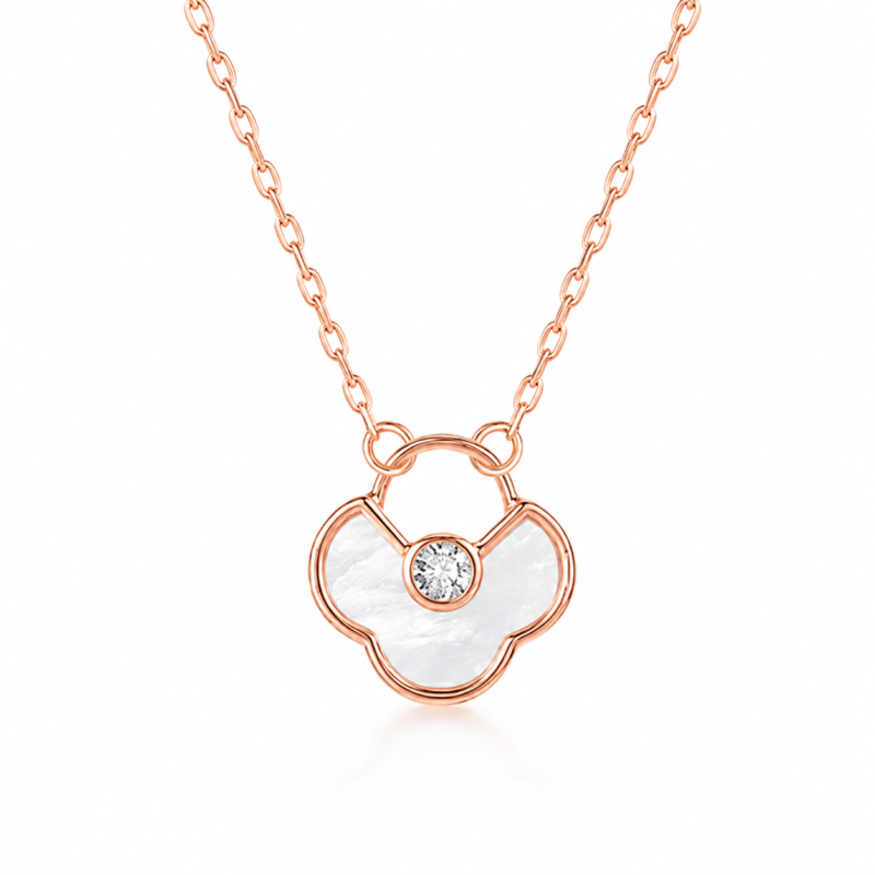 Four-Heart Clover Moissanite Pendant Necklace
