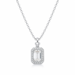 Emerald-Cut Perfume Bottle Moissanite Pendant Necklace