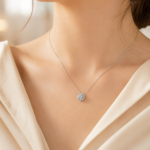 Sunflower Moissanite Pendant Necklace - Image 2