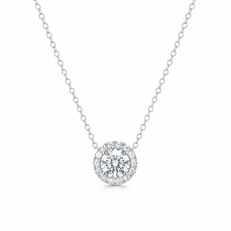 Sunflower Moissanite Pendant Necklace